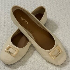 Nautica Women's Ivory Loafers with Buckle